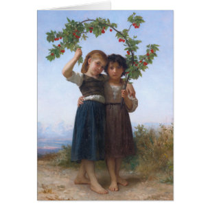 Cartão O ramo da cereja por Bouguereau