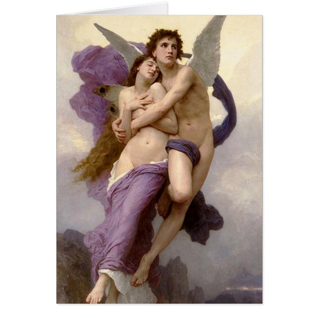 Cartão "O rapto de Psyche" por Bouguereau (Frente)