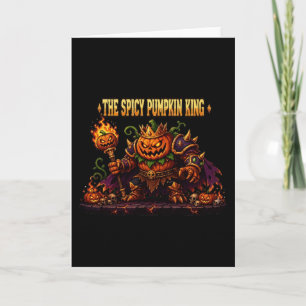 Cartão O Rei Abóbora Picante Arte de Halloween