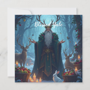 Cartão O Rei do Azevinho dá as boas-vindas ao Yule tranqu