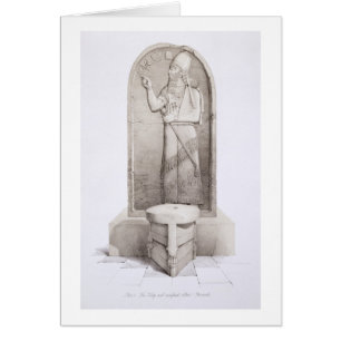 Cartão O Rei e o Altar Sacrificial, Nimrud, placa 4 para