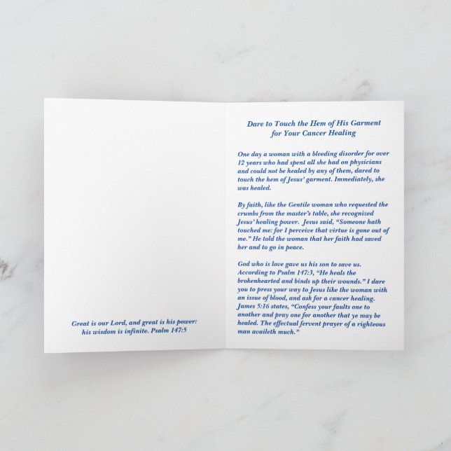 Cartão O reparo do seu Cancer está a um toque (Interior)