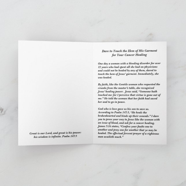 Cartão O reparo do seu Cancer está a um toque (Interior)