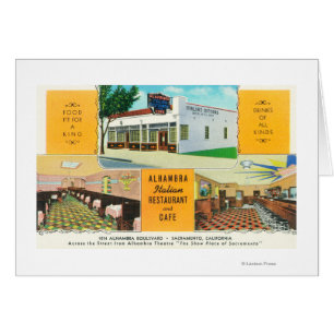 Cartão O Restaurante Italiano Alhambra e o � Caf
