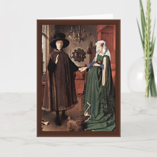 Cartão O retrato de Arnolfini o casamento de Arnolfini (Frente)