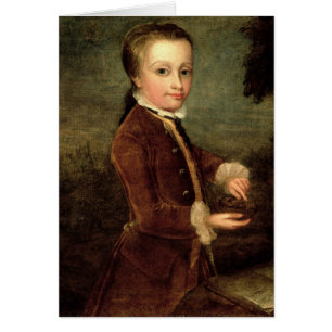 Cartão O retrato de Wolfgang Amadeus Mozart envelheceu