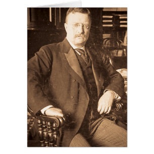 Cartão O retrato do vintage de Teddy Roosevelt dos alces