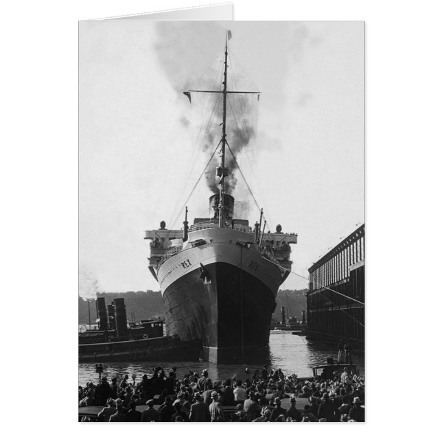 Cartão O Rex no porto de Nova Iorque (Frente)