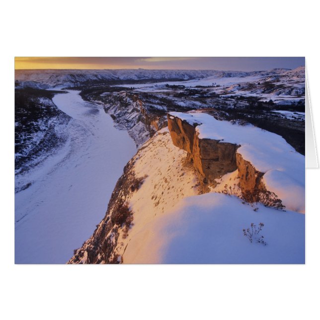 Cartão O rio Little Missouri no inverno (Frente Horizontal)