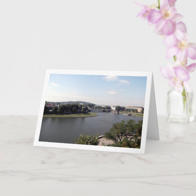 Cartão O rio Vístula, Cracóvia, Polônia (Orquídea)