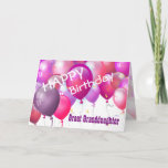 Cartão O rosa do feliz aniversario Balloons o EXCELENTE -<br><div class="desc">O rosa do feliz aniversario Balloons o EXCELENTE - neta. Este design festivo com seus balões que coloridos você pode personalizar com um ano do aniversário, nome, e o sentimento faz um cartão um--um-amável do aniversário para um EXCELENTE muito especial - neta. O texto é customizável. Você pode personalizar para...</div>