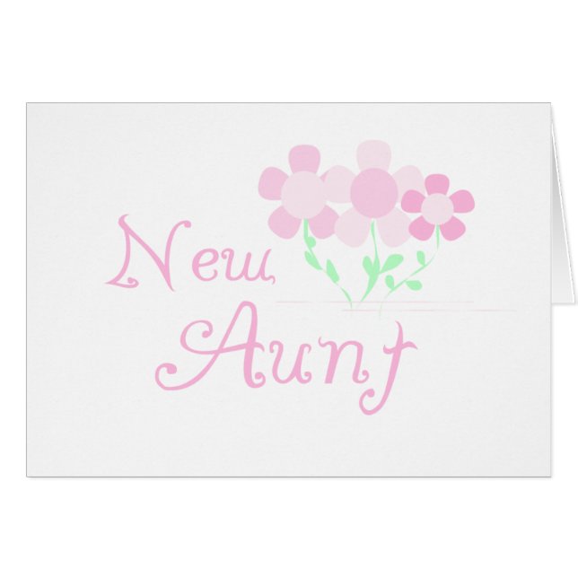 Cartão O rosa floresce a tia nova (Frente Horizontal)