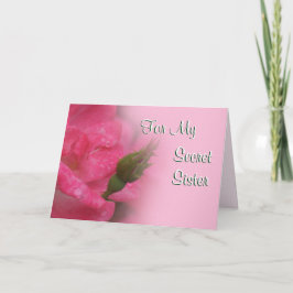 Cartão O rosa secreto da irmã Cartão-personaliza toda a