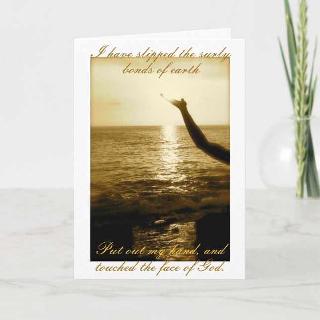 Cartão O rosto de Deus - consolação e simpatia (Frente)