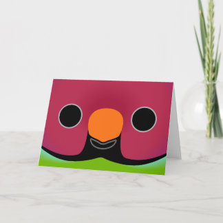 Cartão O rosto de um periquito com cabeça de ameixa