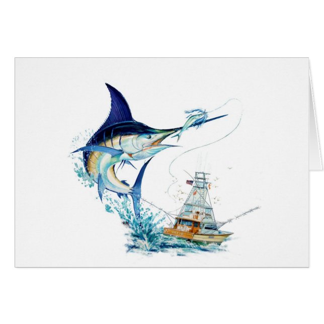 Cartão O Sailfish toma a isca (Frente Horizontal)