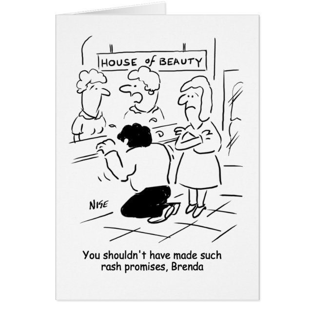 Cartão O Salão da Bela não deveria fazer promessas precip (Frente)