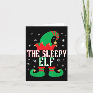 Cartão O Salão de Natal do Grupo Familiar Sleepy Elf Matc
