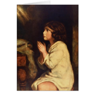 Cartão O Samuel infantil na oração por Joshua Reynolds
