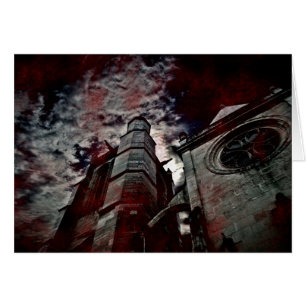 Cartão O sangue splattered a catedral