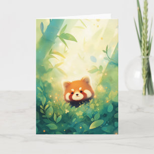 Cartão O Santuário de Bambu do Panda Vermelho