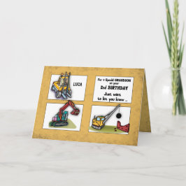 Cartão O segundo aniversário do neto personaliza os