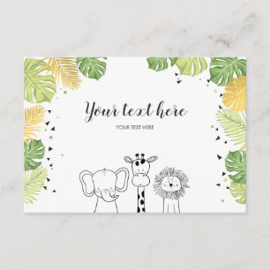 Cartão o selvagem da inserção do jardim zoológico