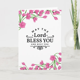 Cartão O Senhor Abençoa-te e mantém-te com Flores