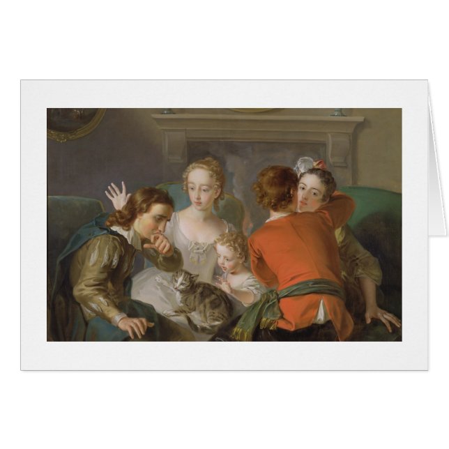 Cartão O sentido de toque, c.1744-47 (óleo em canvas) (Frente Horizontal)