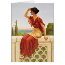 O Sinal Godward Woman Portrait Vintage Art Card