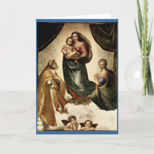 Cartão O "Sistine clássico Madonna" de Raphael (cerca de