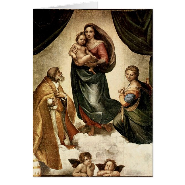 Cartão O "Sistine clássico Madonna" de Raphael (cerca de (Frente)