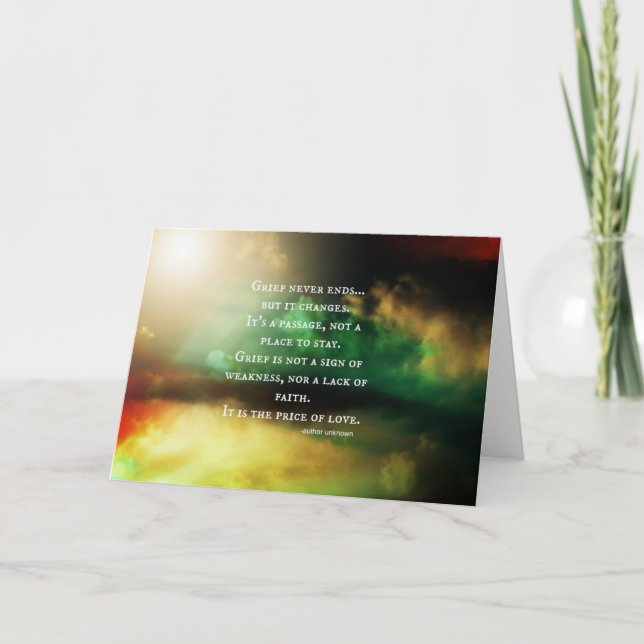 Cartão O SOFRIMENTO nunca termina (Frente)