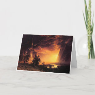 Cartão O Sol de Albert Bierstadt no Vale Yosemite