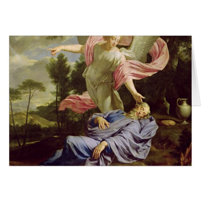 Cartão O sonho de Elijah, 1650-55 (Frente Horizontal)