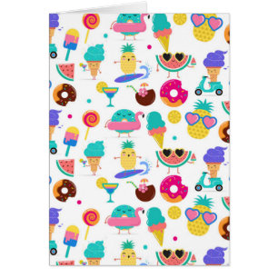 Cartão O sorvete da fruta do verão de Tutti Fruitti trata