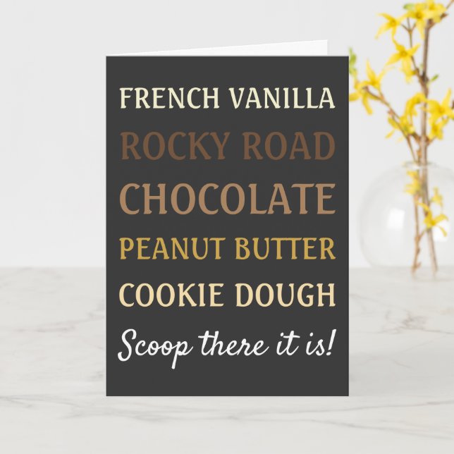 Cartão O Sorvete da música engraçado é Scoop (Flor Amarela)