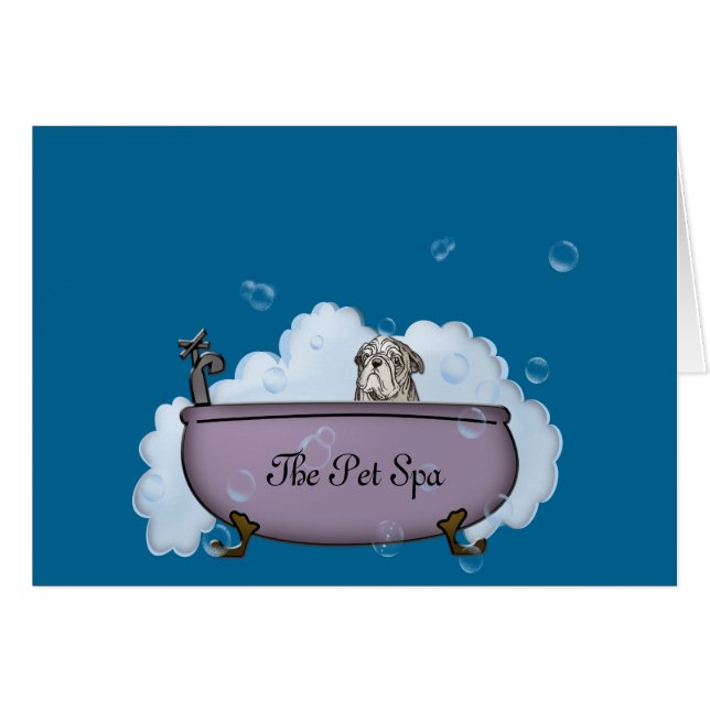 Cartão O spa de estimação (Frente Horizontal)