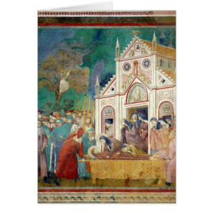 Cartão O St. Clare abraça o corpo de St Francis