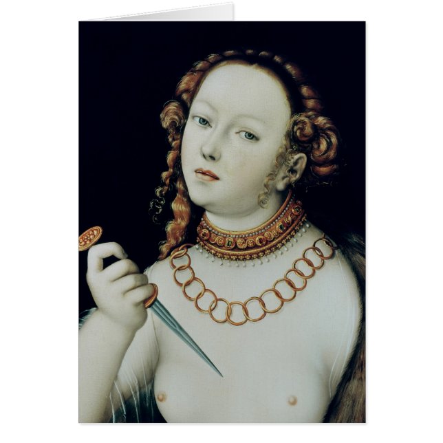 Cartão O suicídio de Lucretia, 1538 (Frente)