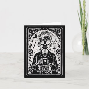 Cartão O tarot da mamãe esqueleto mamãe café felizA m