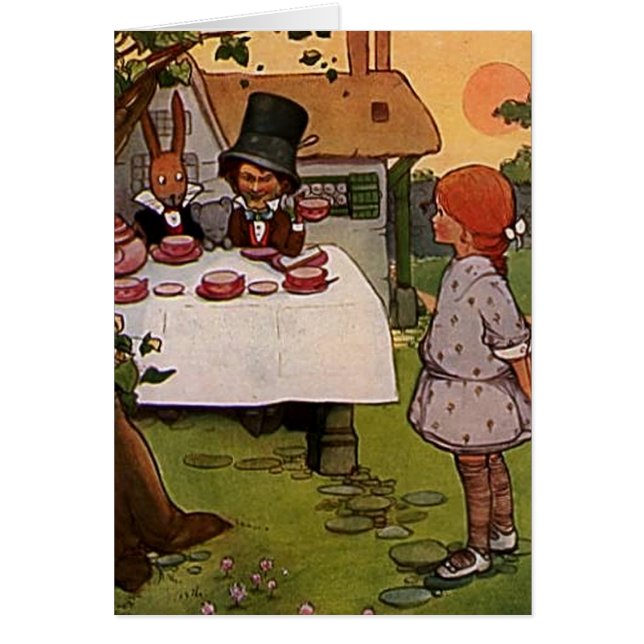 Cartão O tea party louco (Frente)