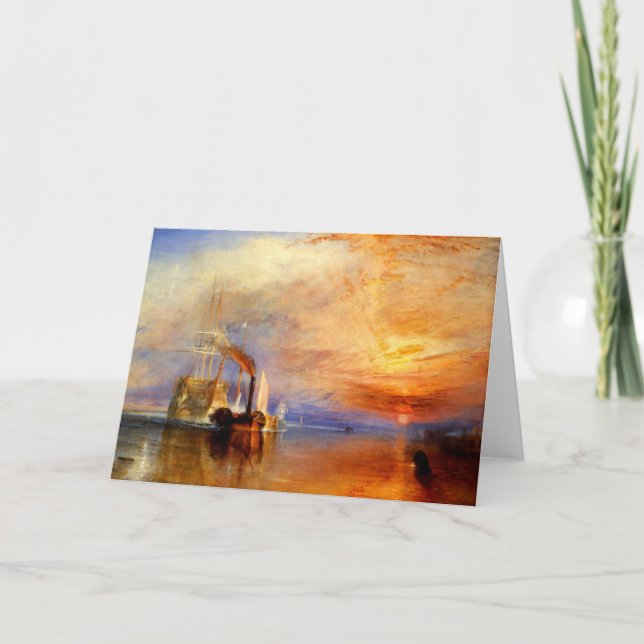 Cartão O Temeraire de combate, J.M.W. Turner (Frente)