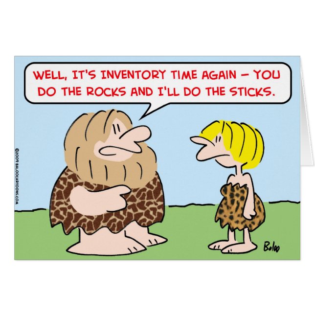 Cartão o tempo do inventário do homem das cavernas (Frente Horizontal)