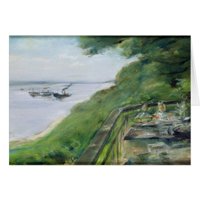 Cartão O terraço no restaurante de Jacob em Niensted (Frente Horizontal)