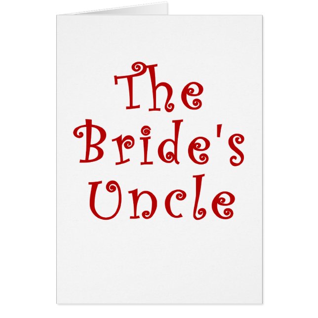 Cartão O tio das noivas (Frente)