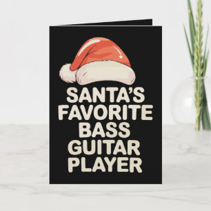 Cartão O Tocador de Baixo Favorito do Papai Noel Natal