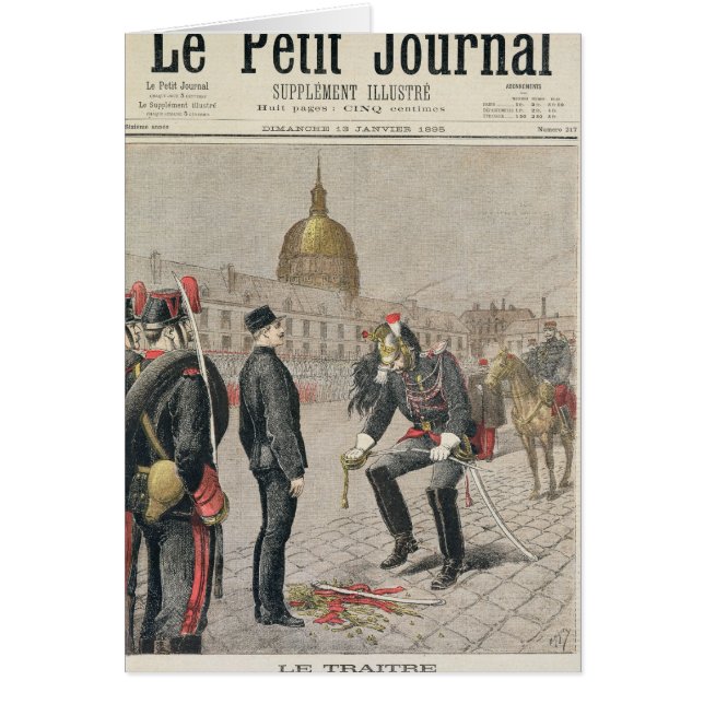 Cartão O traidor a degradação de Alfred Dreyfus (Frente)