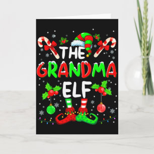 Cartão O Traje de Elfa Avó Pijama Pjs Natal Xmas