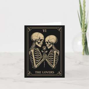 Cartão O Traje de Esqueleto dos Amantes Tarot Romance Gót